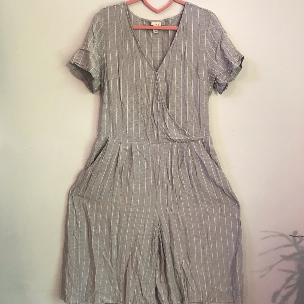 Grey striped jumpsuit